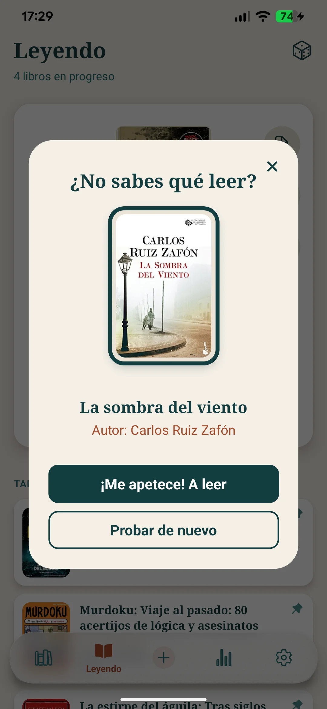 Selección de un libro pendiente para la próxima lectura